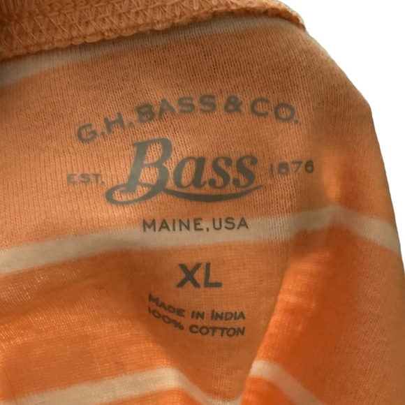 Nwt G.H. BASS & CO ORANGE & CREAM STRIPPED TANK TOP SIZE XL - Picture 5 of 6